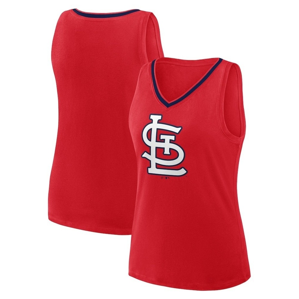 Logo Athletic St Louis‎ Cardinals MLB Tank Top Women Large Red V-Neck NEW